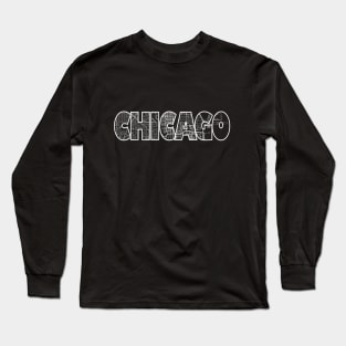 Chicago Street Map Long Sleeve T-Shirt